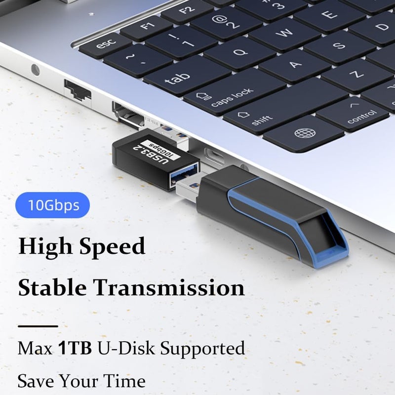 Warmstor 4 Pack 10Gbps USB 3.1 Male to Female Adapter 90 Degree Right Angle USB Cable Extension Connector 4 Types for PC, Desktop, Laptop, USB Hub, USB Charger and More - Image 5
